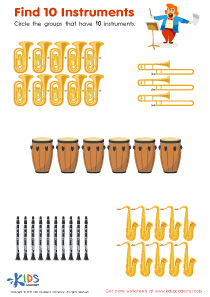 Find 10 Instruments Worksheet